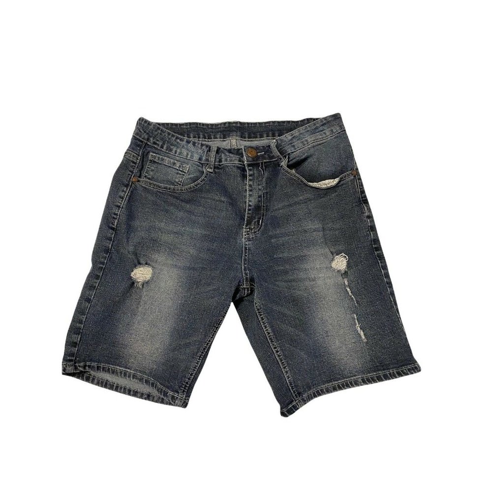 Jean shorts men size 32 blue length 17.5” inseam 9” Shein Brand